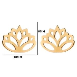 Lotus Flower Stud Earrings 304 Stainless Steel 18K‎ Gold Plated Minimalist